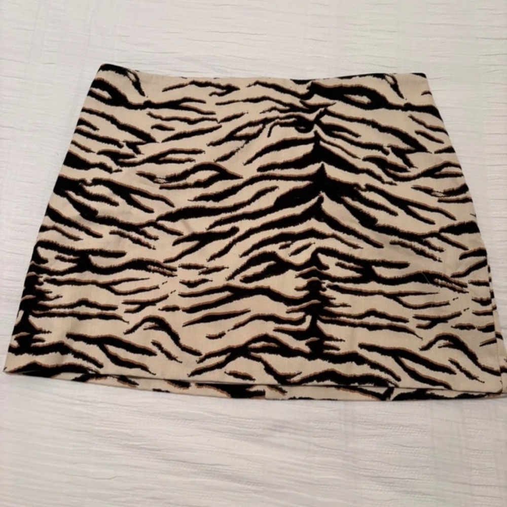 H&M Zebra Print A-Line Skirt